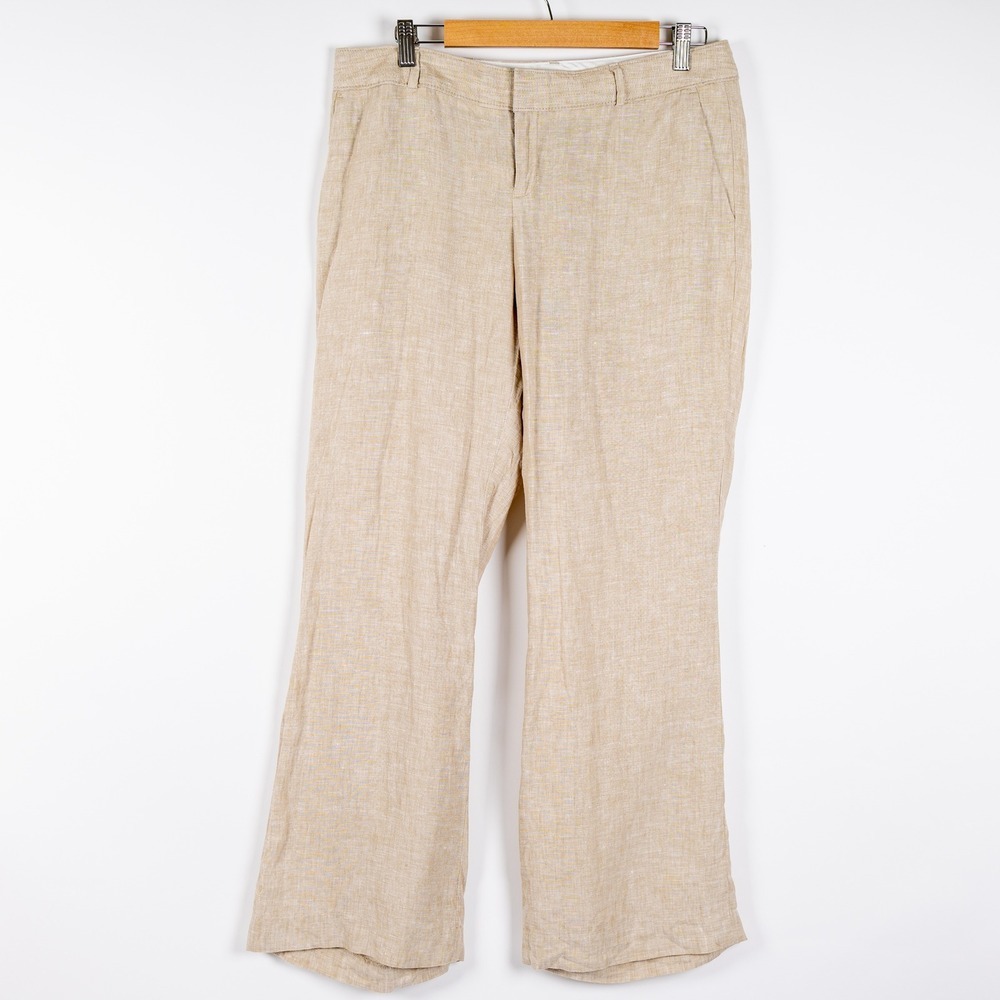 Banana Republic Dress Pants Straight Leg Tan Petites Sz 12P Womens Career Casual